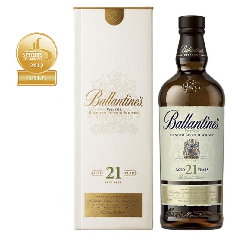 BALLANTINE'S 21 YEARS OLD VERY OLD BLENDED SCOTCH WHISKY, 70CL – Dream  Works Duty Free