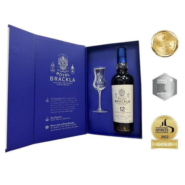 Royal Brackla 12 Years Old Oloroso Sherry Cask Finish Single Malt Scotch Whisky (Nosing Glass Gift Set) - Open Bottle