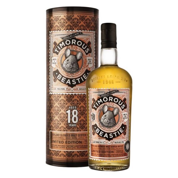 Timorous Beastie 18 Years Old Blended Malt Scotch Whisky - Open Bottle