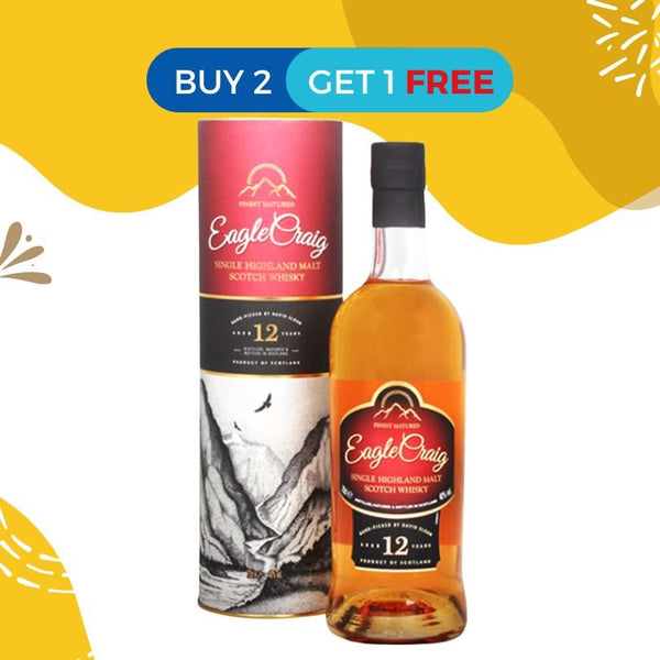 BUY 2 GET 1 FREE: Eagle Craig 12 Years Old Single Malt Scotch Whisky - Open Bottle