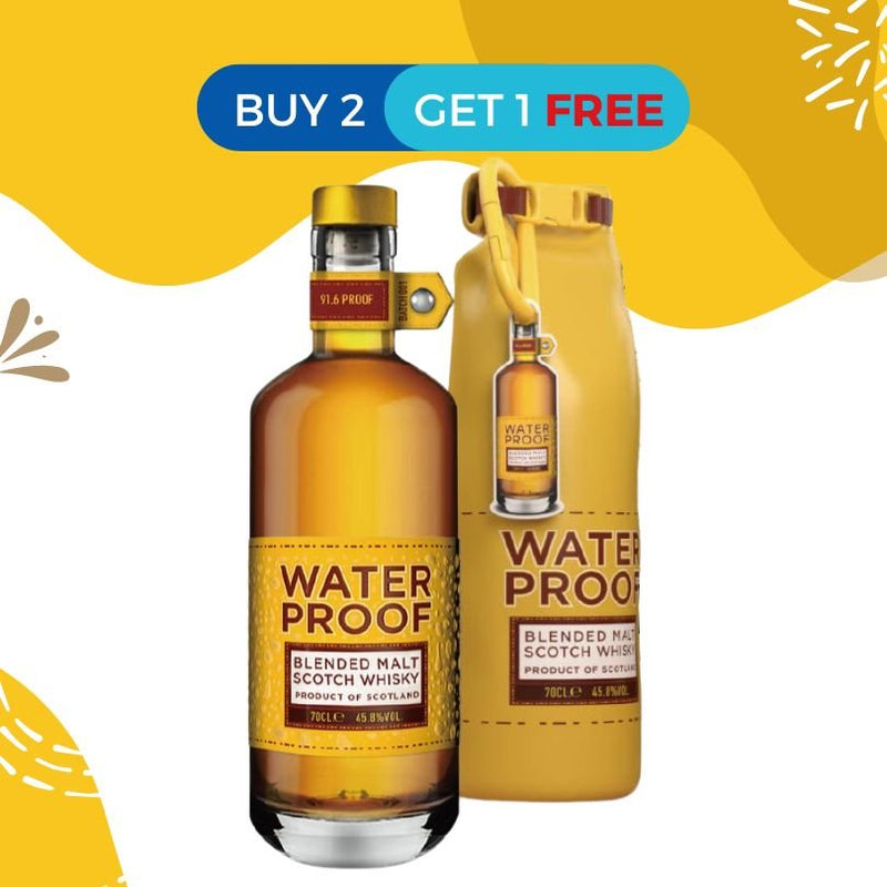 BUY 2 GET 1 FREE: WATERPROOF Blended Malt Scotch Whisky (With Bottle Jacket) - Open Bottle