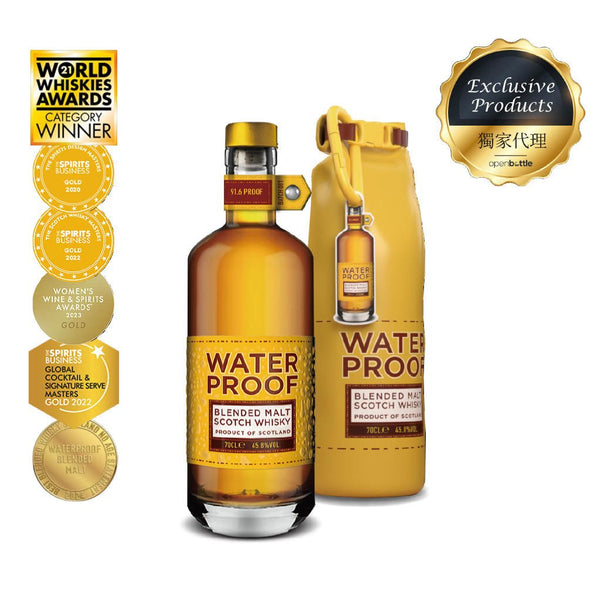 WATERPROOF Blended Malt Scotch Whisky (With Bottle Jacket) - Open Bottle