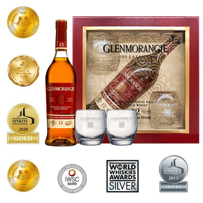 Glenmorangie 12 Years Old The Lasanta Single Malt Scotch Whisky (2 Glasses Gift Set)
