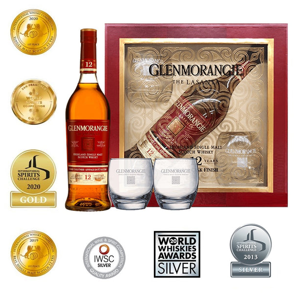 Glenmorangie 12 Years Old The Lasanta Single Malt Scotch Whisky (2 Glasses Gift Set)