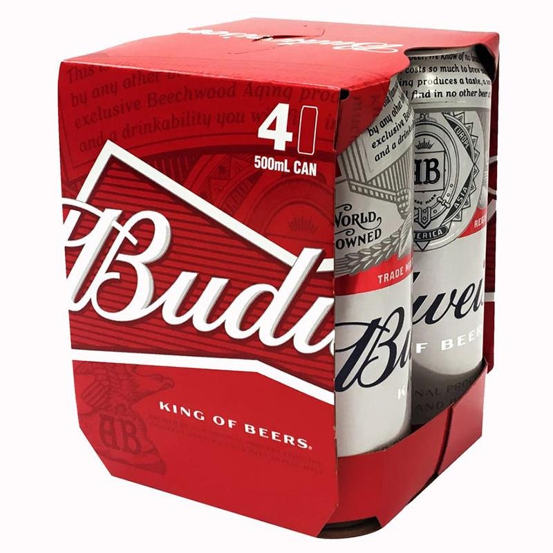Budweiser Beer King Can (4-Can Set) - Open Bottle