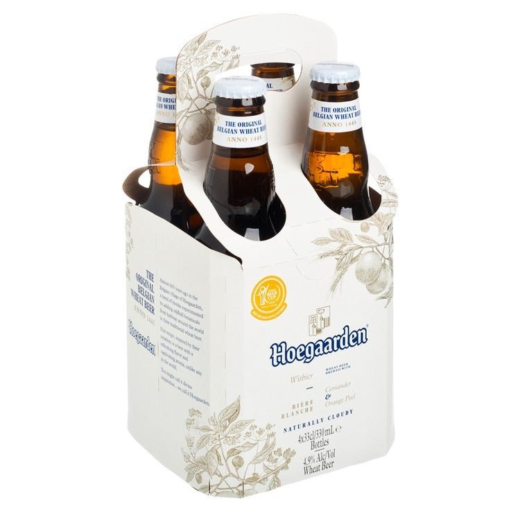 Hoegaarden White Beer (4-Bottle Set) - Open Bottle