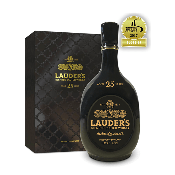 Lauder's 25 Years Old Finest Scotch Whisky - Open Bottle