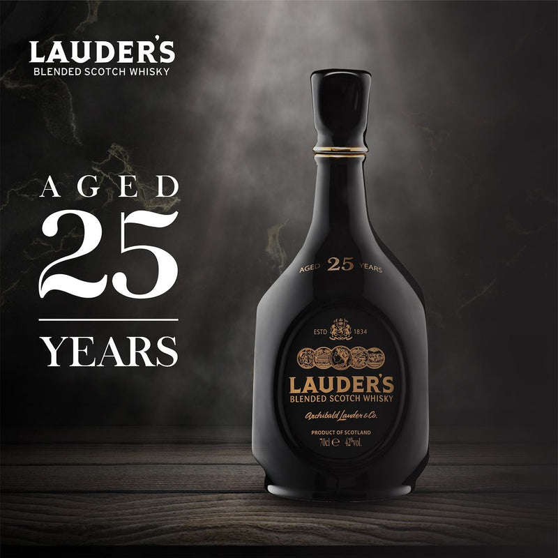 Lauder's 25 Years Old Finest Scotch Whisky - Open Bottle