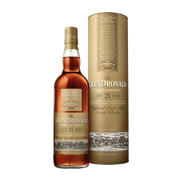 The GlenDronach Parliament 21 Years Old Single Malt Scotch Whisky - Open Bottle